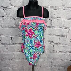 Arizona Hawaiian print one piece swimsuit youth 14/16